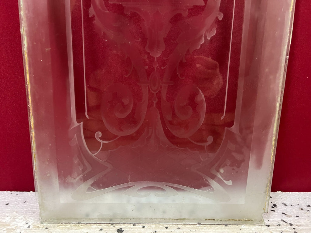 Antike Glasscheibe Glas Fenster Jugendstil original um 1910 Blumen Amphore