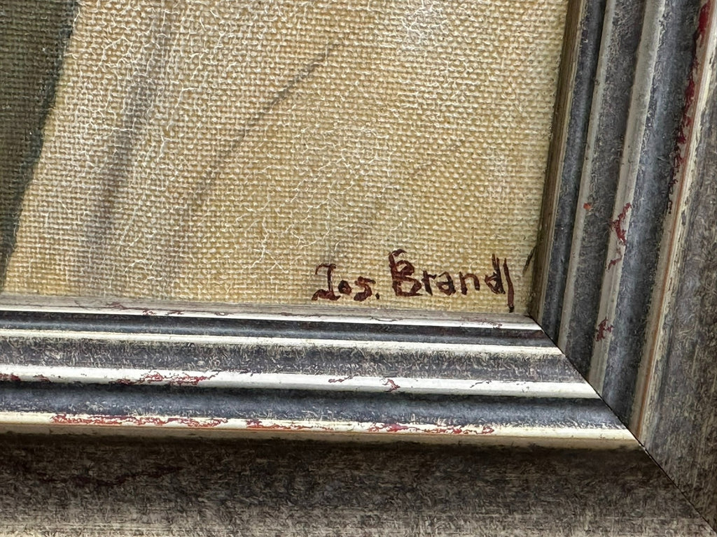 Ölgemälde Portrait eines Mannes Mann mit Hut signiert Josef Brandl