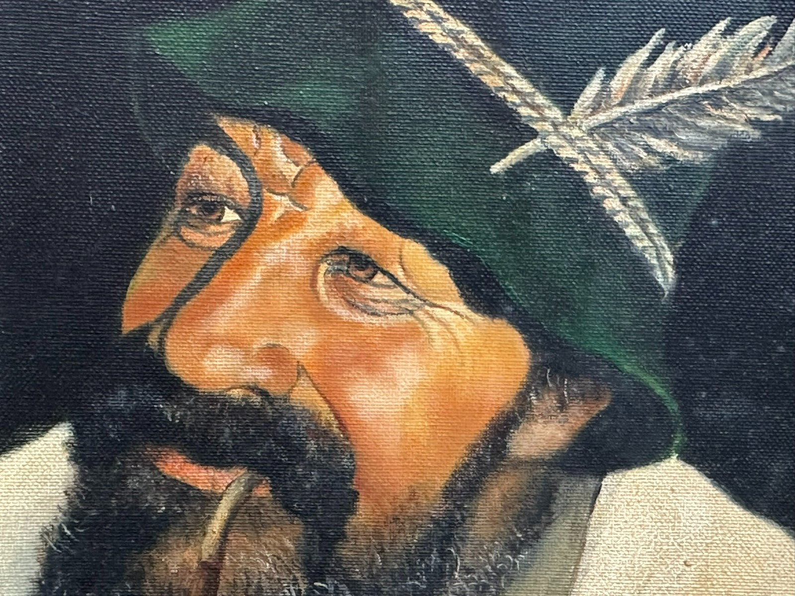 Ölgemälde Portrait eines Mannes Mann mit Hut signiert Josef Brandl