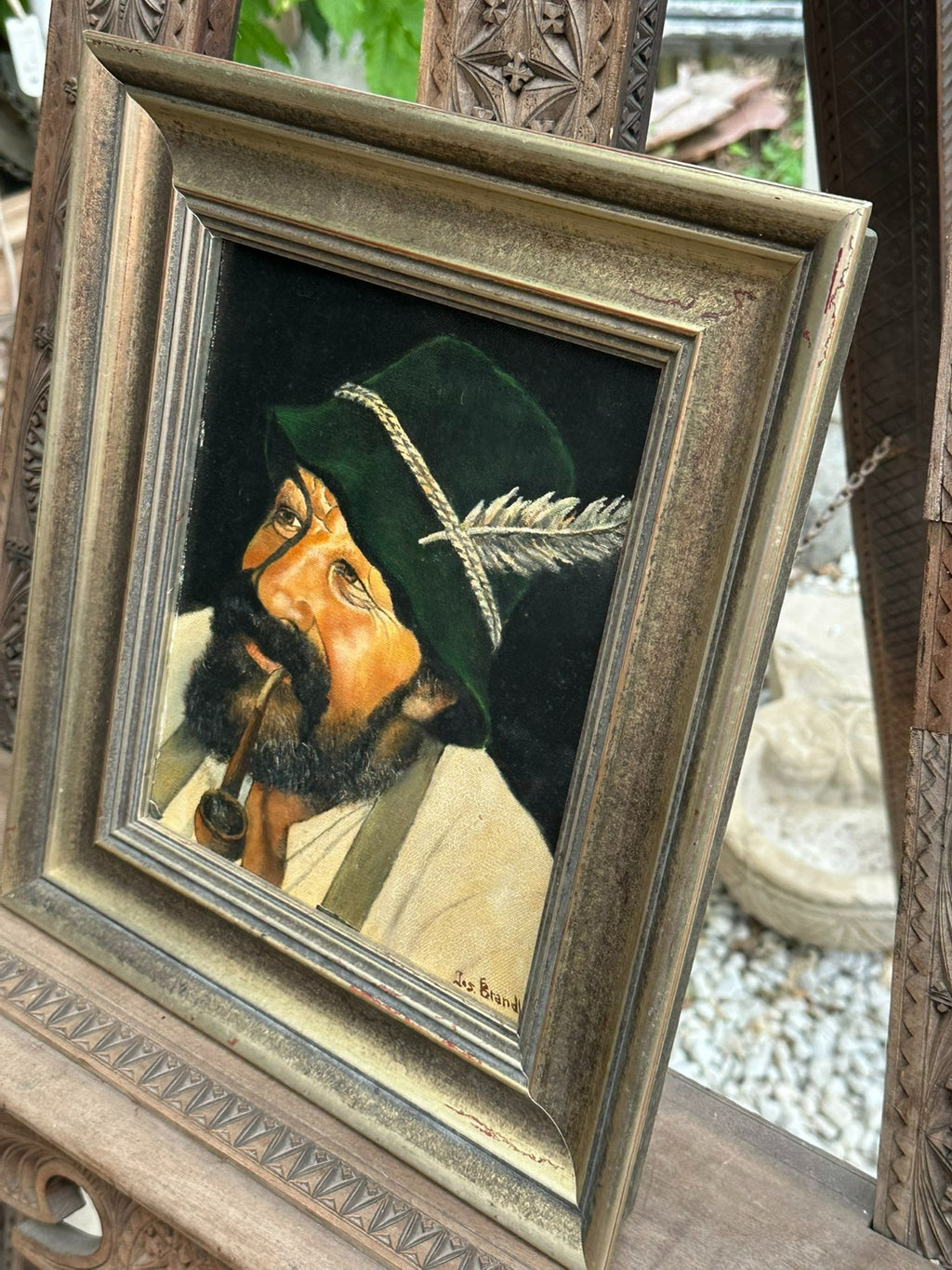 Ölgemälde Portrait eines Mannes Mann mit Hut signiert Josef Brandl
