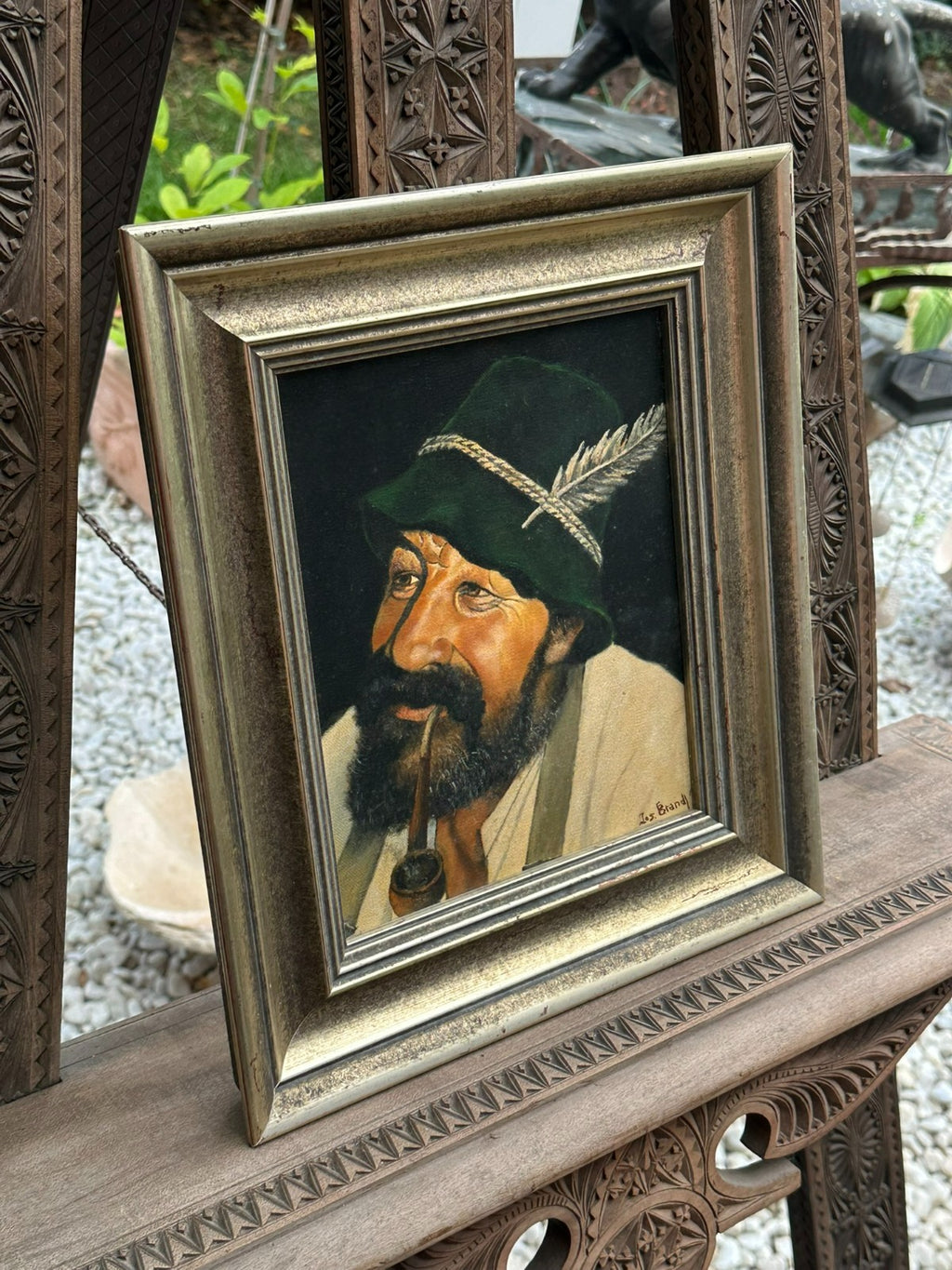 Ölgemälde Portrait eines Mannes Mann mit Hut signiert Josef Brandl