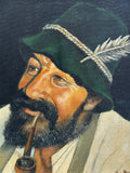 ÖLGEMÄLDE PORTRAIT EINES MANNES MANN MIT HUT SIGNIERT JOSEF BRANDL