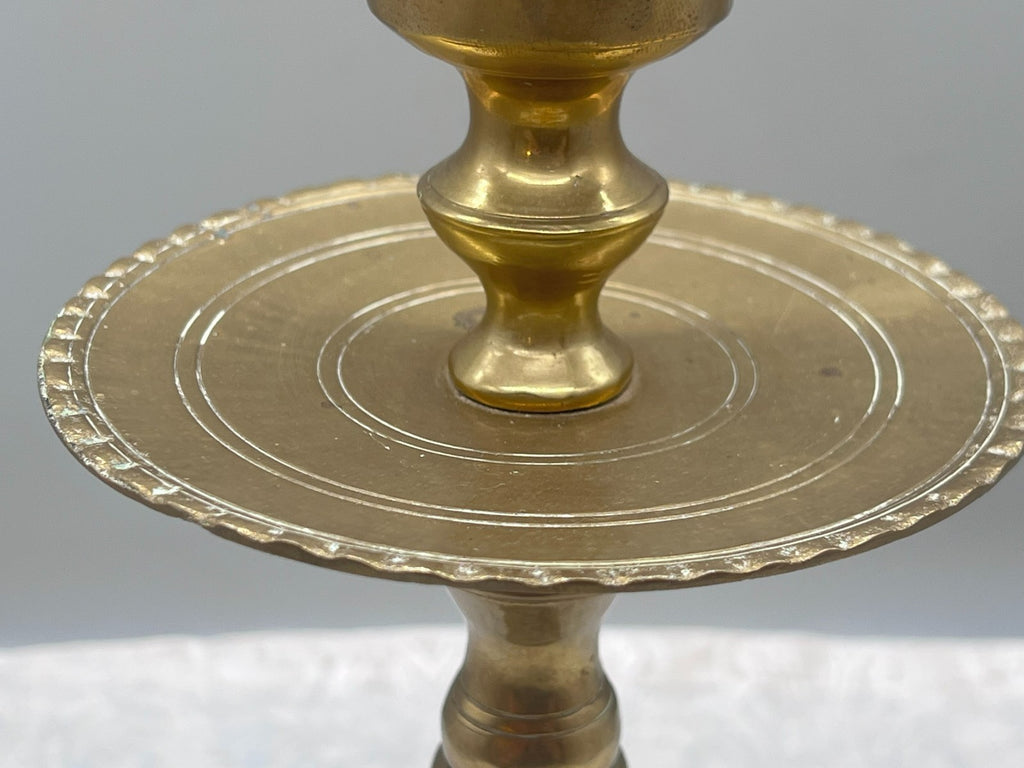 Grosser antiker Kerzenleuchter aus Bronze Altarleuchter Kragenleuchter 1,6kg