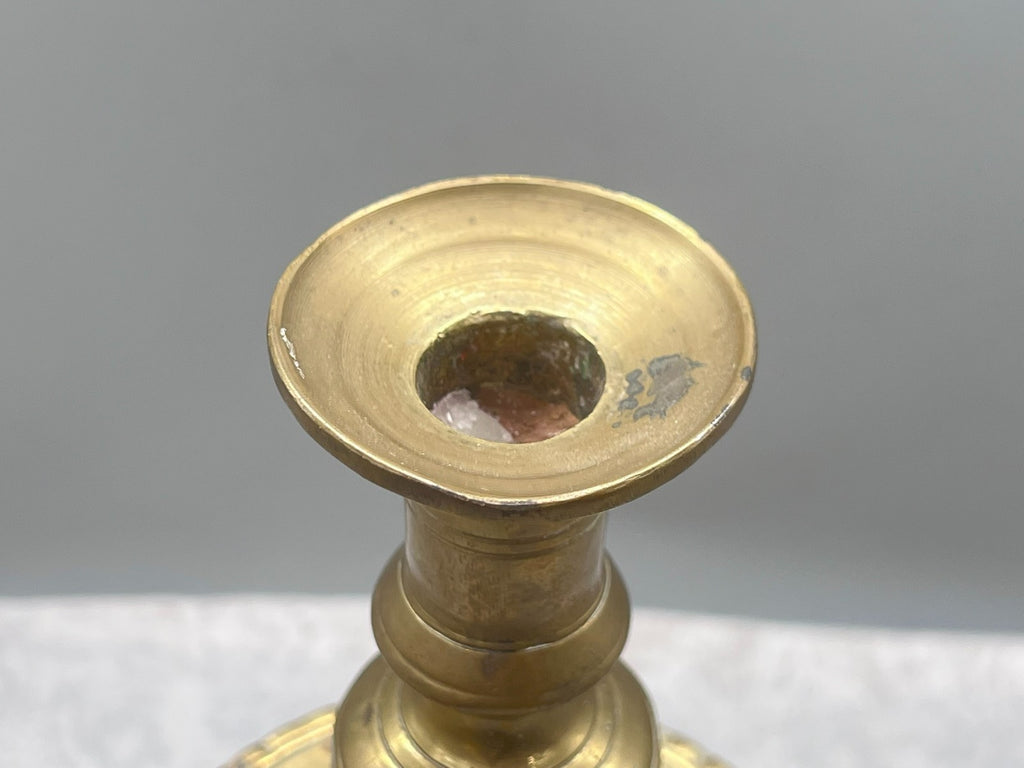 Grosser antiker Kerzenleuchter aus Bronze Altarleuchter Kragenleuchter 1,6kg