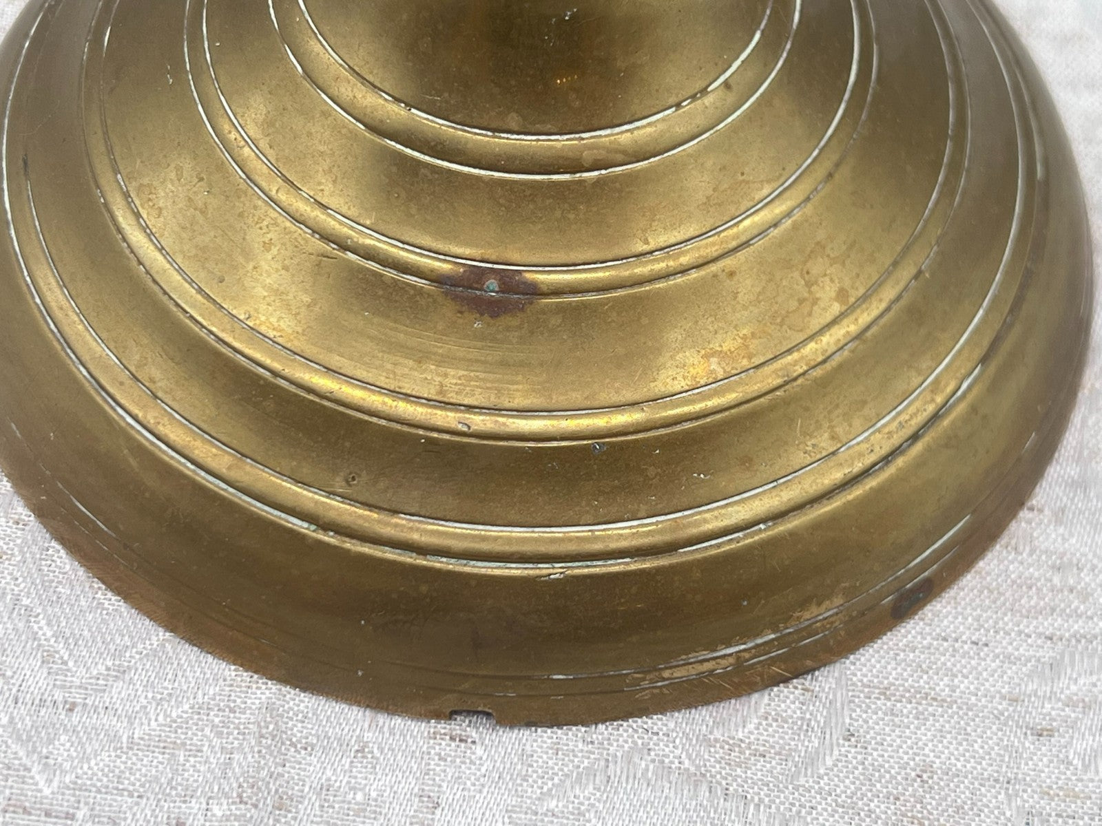 Grosser antiker Kerzenleuchter aus Bronze Altarleuchter Kragenleuchter 1,6kg