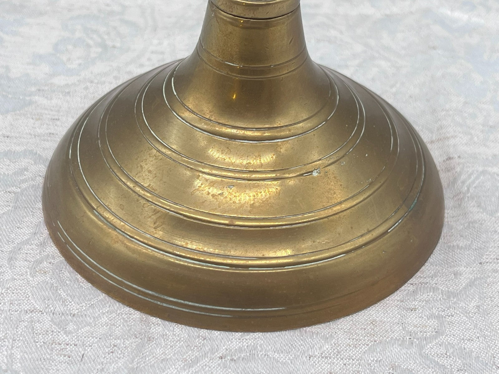 Grosser antiker Kerzenleuchter aus Bronze Altarleuchter Kragenleuchter 1,6kg