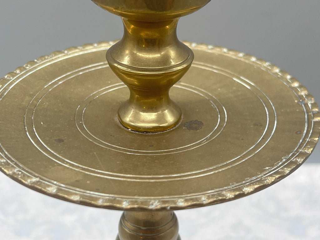 Grosser antiker Kerzenleuchter aus Bronze Altarleuchter Kragenleuchter 1,6kg