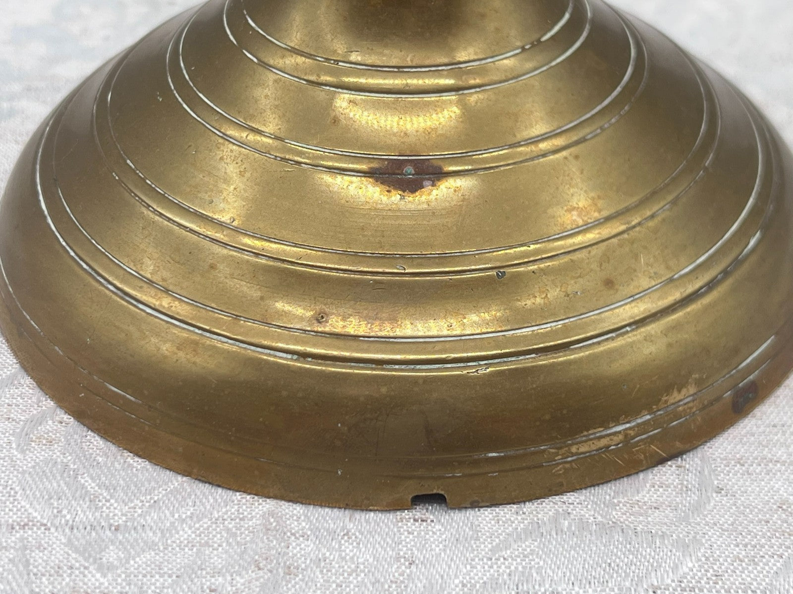 Grosser antiker Kerzenleuchter aus Bronze Altarleuchter Kragenleuchter 1,6kg