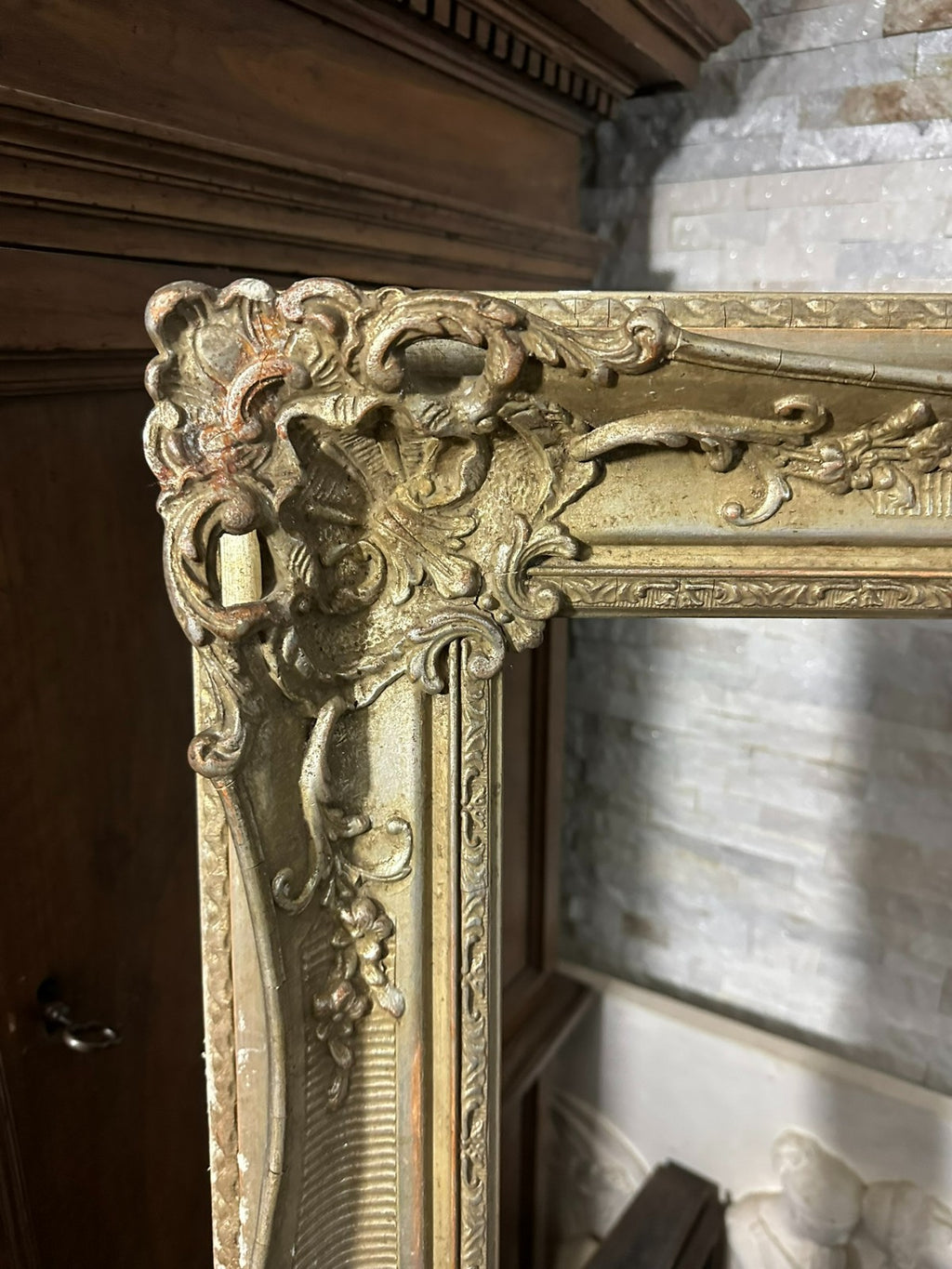Sehr grosser Barock Rahmen Bilderrahmen Barock Stil Silber
