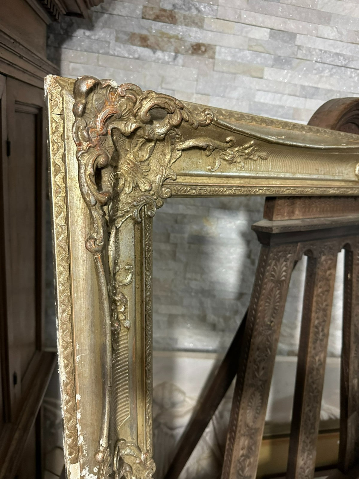 Sehr grosser Barock Rahmen Bilderrahmen Barock Stil Silber