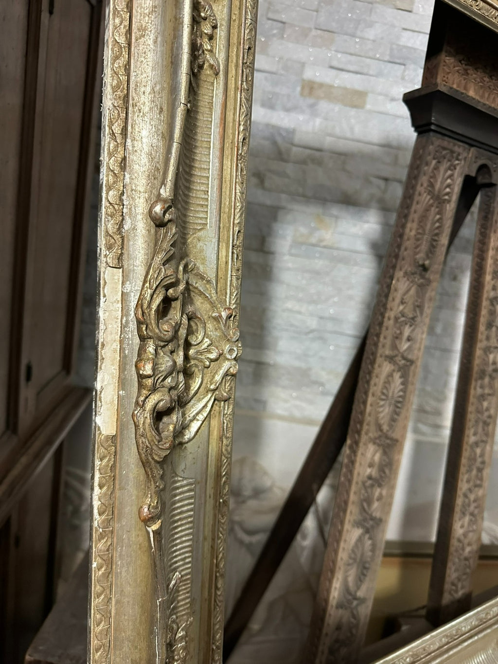 Sehr grosser Barock Rahmen Bilderrahmen Barock Stil Silber