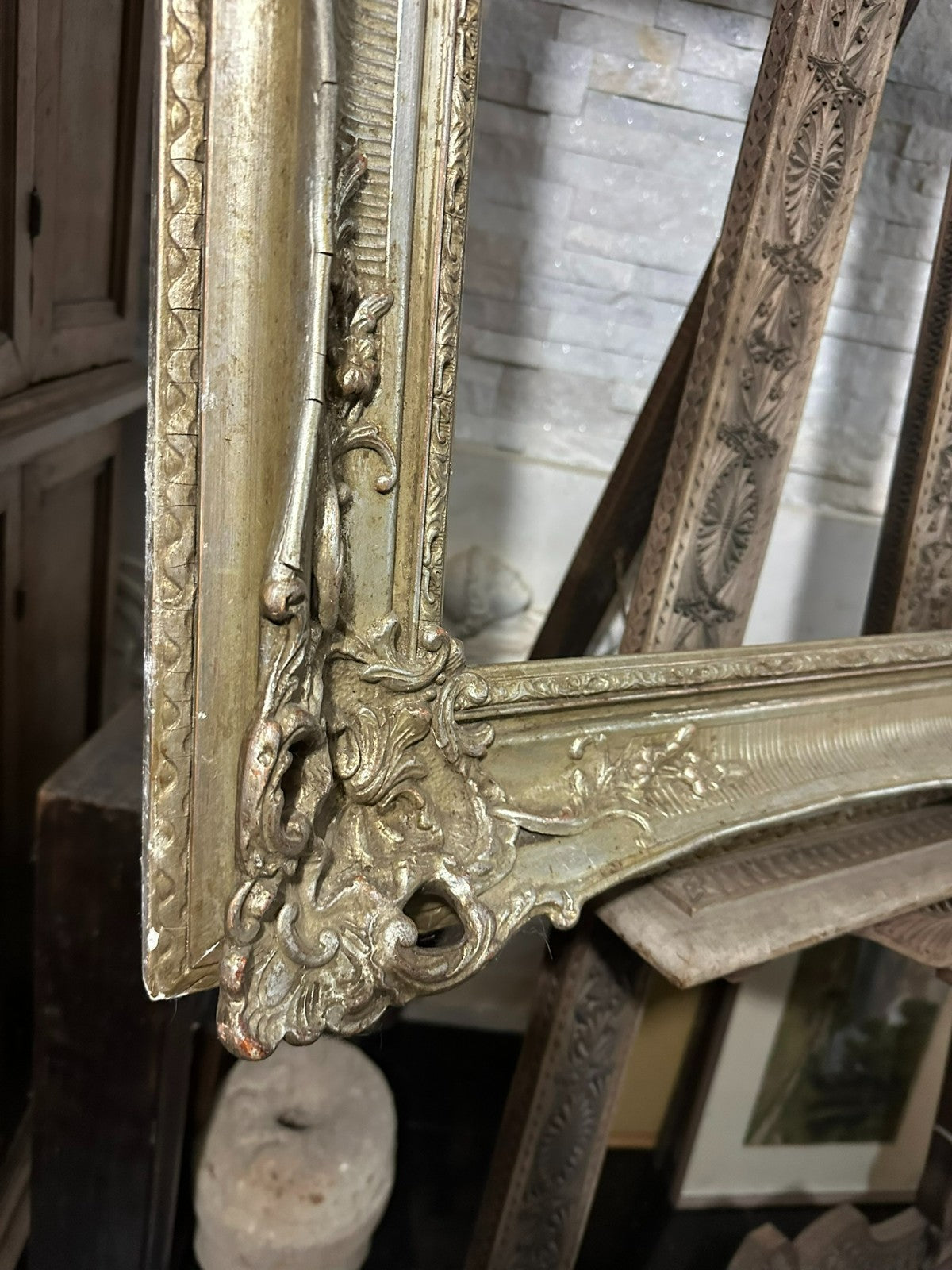 Sehr grosser Barock Rahmen Bilderrahmen Barock Stil Silber