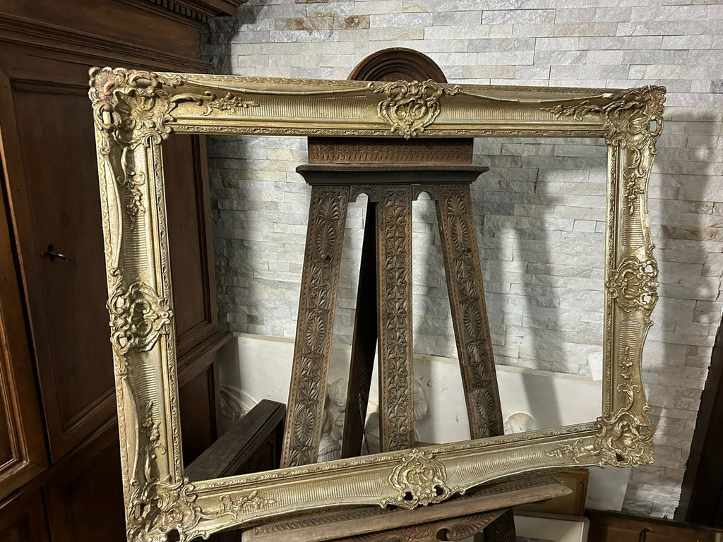 SEHR GROSSER BAROCK RAHMEN BILDERRAHMEN BAROCK STIL SILBER