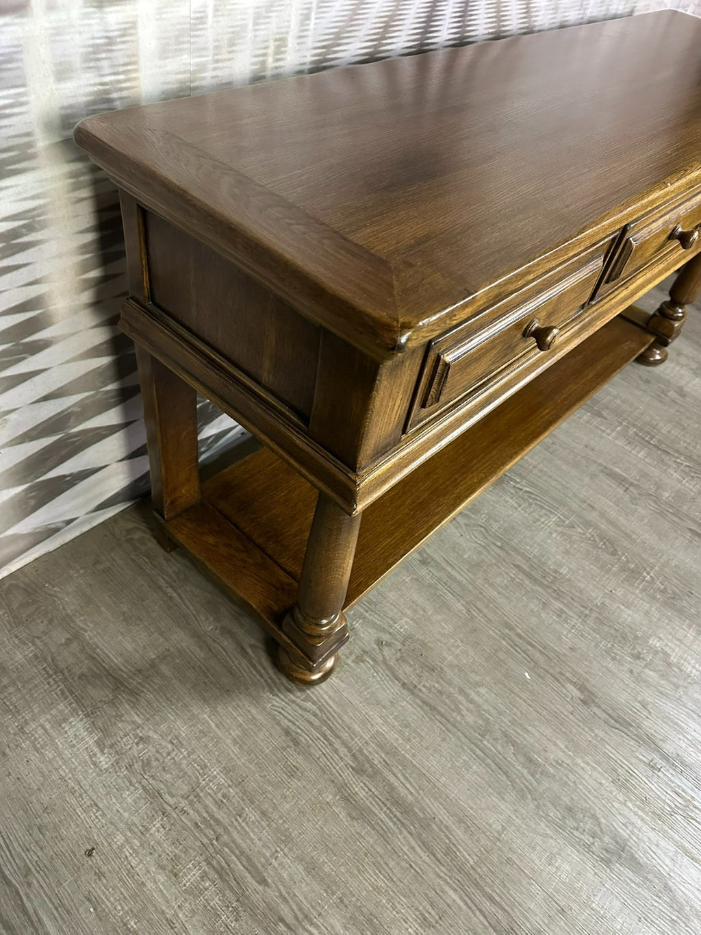Grosser Vintage Beistelltisch Sideboard Kommode Eiche massiv