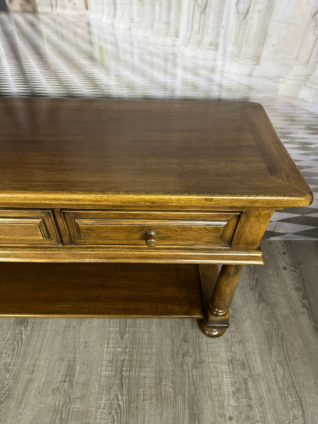 Grosser Vintage Beistelltisch Sideboard Kommode Eiche massiv