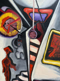 MODERNES ÖLGEMÄLDE SURREALISMUS 63x87cm