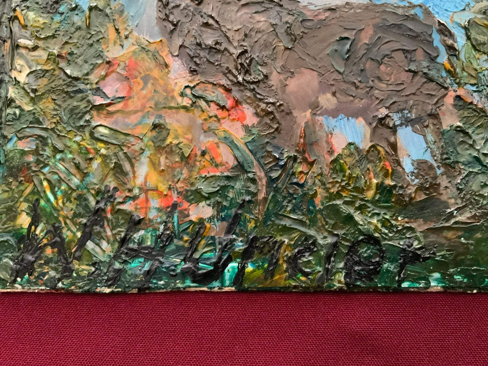 W.H. Unger - Hirsch in der Brunft - Öl-Gemälde auf Karton 22x14cm