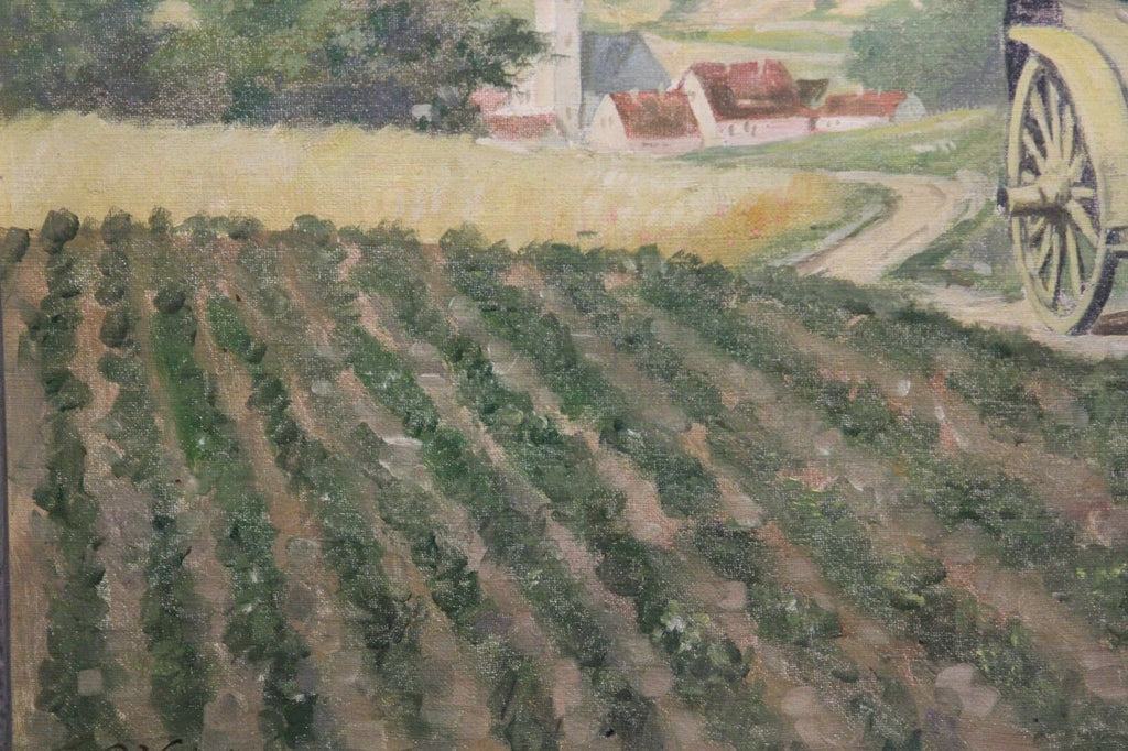 Ölgemälde Landschaft Personen Ländliche Kutschenfahrt P. Wegener Grossformat