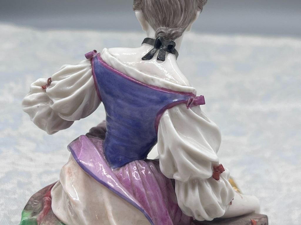Nymphenburg Porzellan Figur Galante Dame mit Vogel