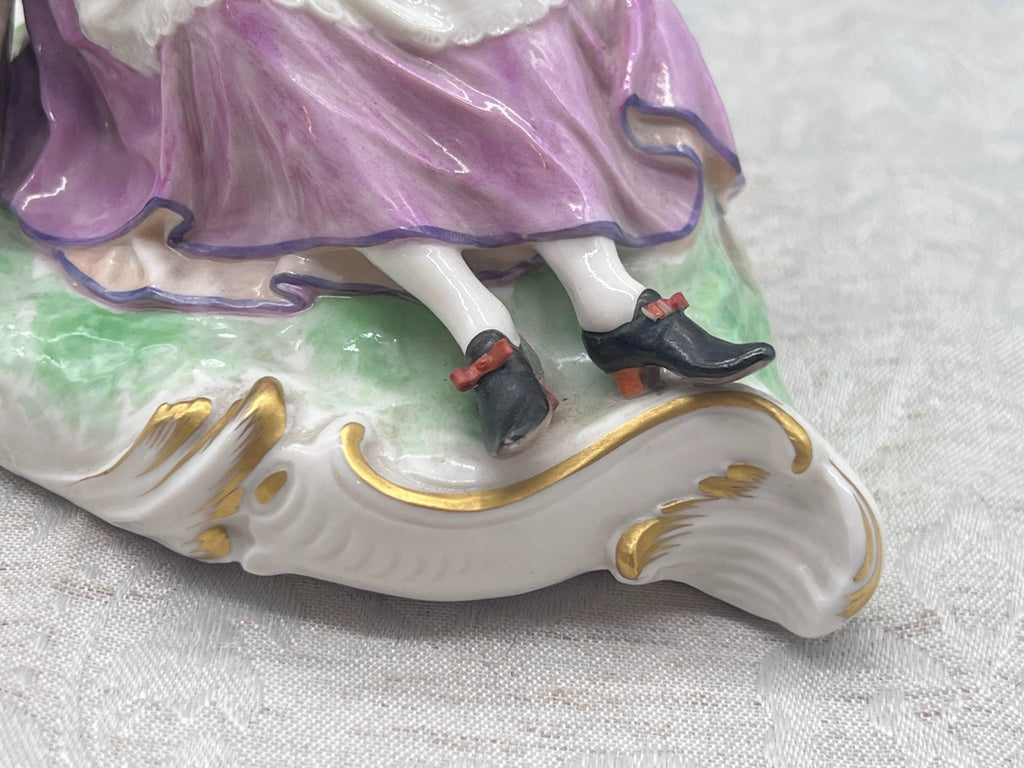 Nymphenburg Porzellan Figur Galante Dame mit Vogel