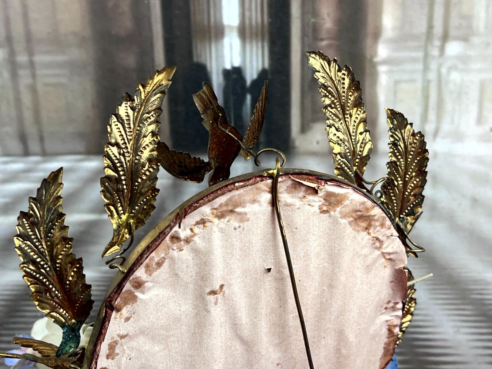 Globe De Mariee Hochzeit Andenken Frankreich Napoleon Iii Stil Blumen Vögel 41cm