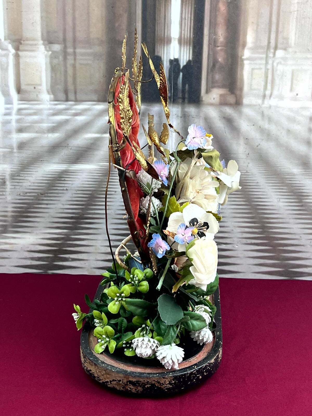 Globe De Mariee Hochzeit Andenken Frankreich Napoleon Iii Stil Blumen Vögel 41cm