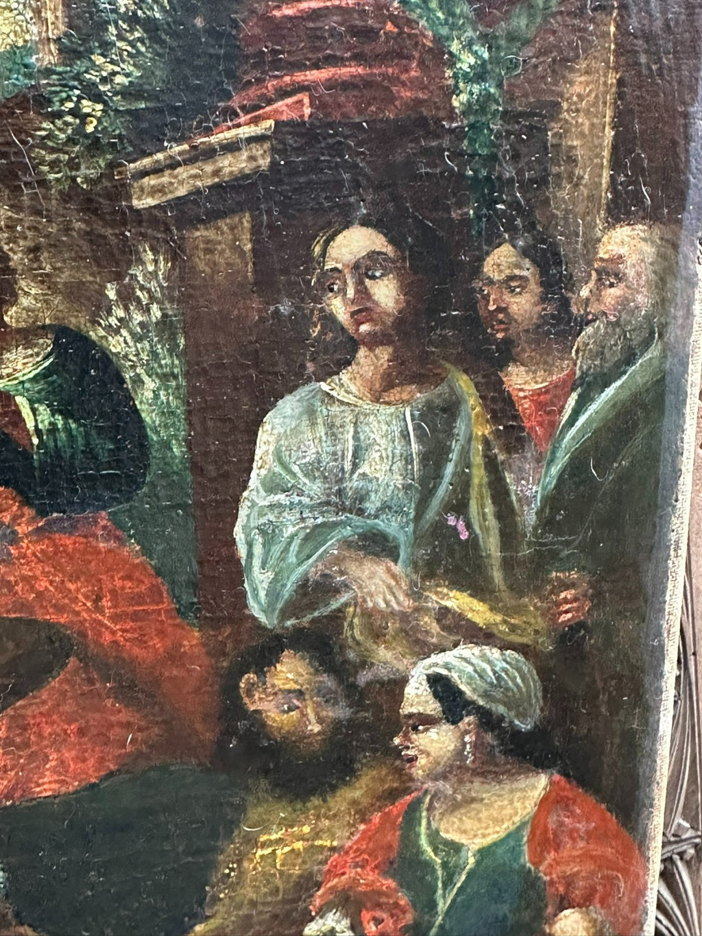 Antikes Barock Ölgemälde die Anbetung Christi Gemälde Sakral 17/18 tes Jhdt