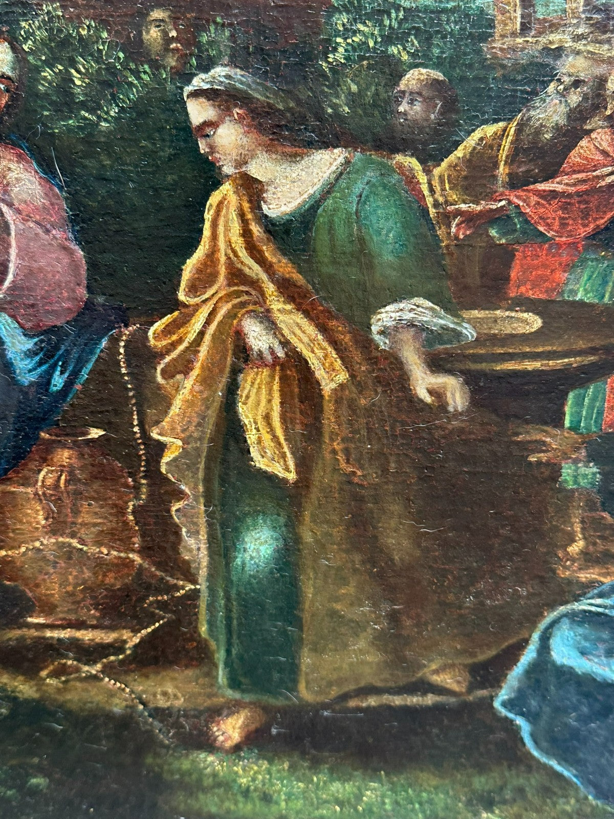 Antikes Barock Ölgemälde die Anbetung Christi Gemälde Sakral 17/18 tes Jhdt