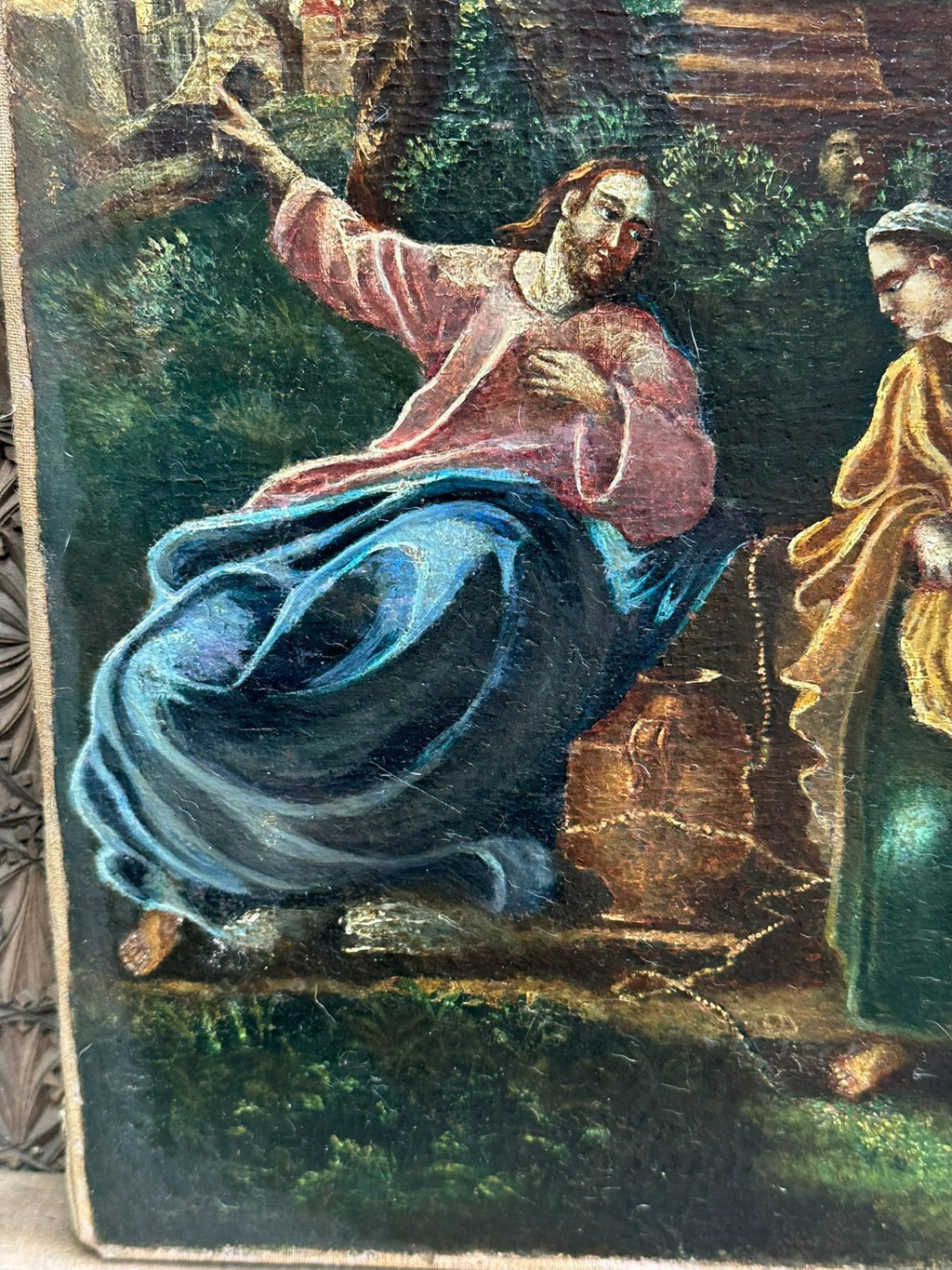 Antikes Barock Ölgemälde die Anbetung Christi Gemälde Sakral 17/18 tes Jhdt