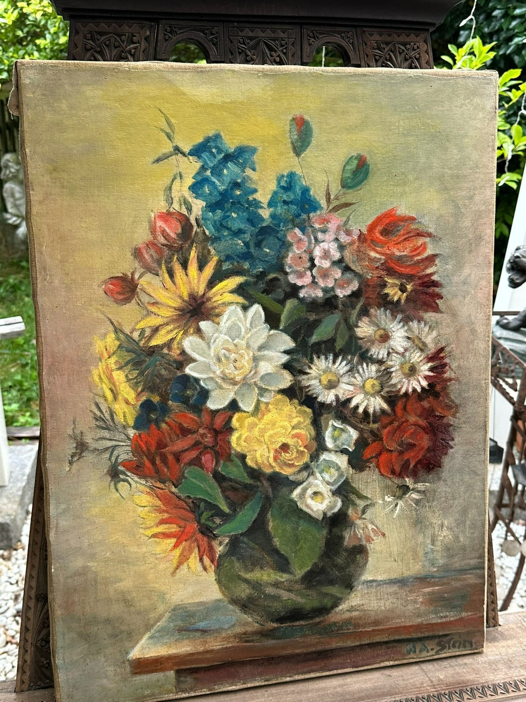 Ölgemälde Blumen Stillleben signiert H A Stein