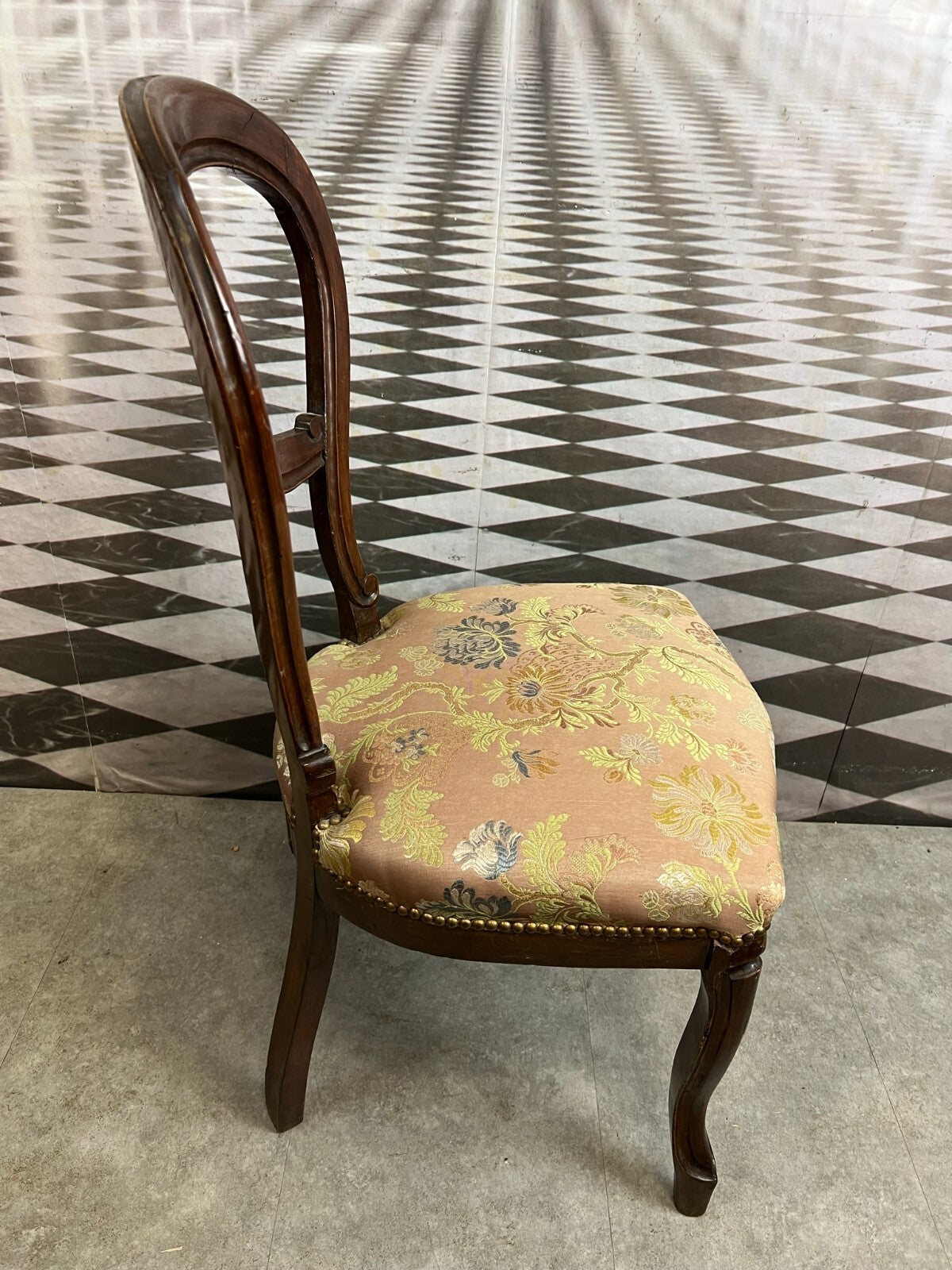 Antiker Stuhl Louis Philippe um 1870 Mahagoni massiv