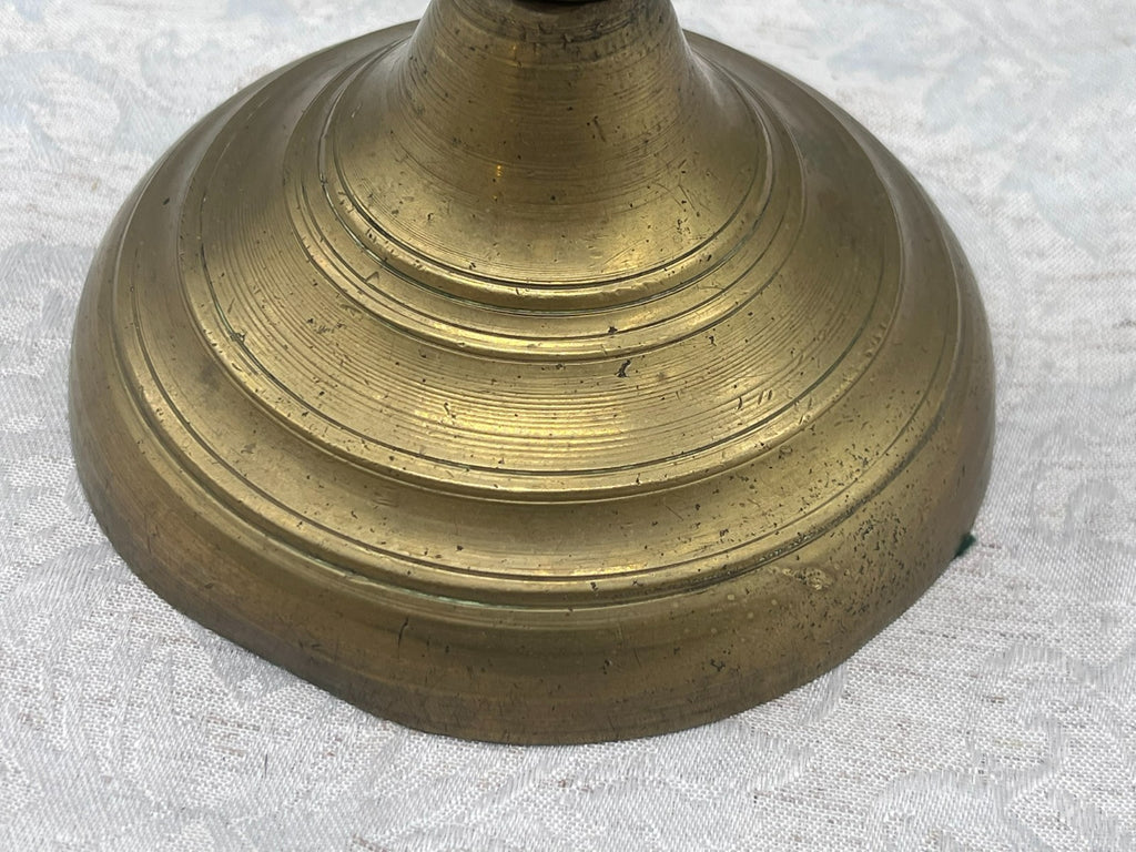 Grosser antiker Kerzenleuchter aus Bronze Altarleuchter Kragenleuchter 2kg