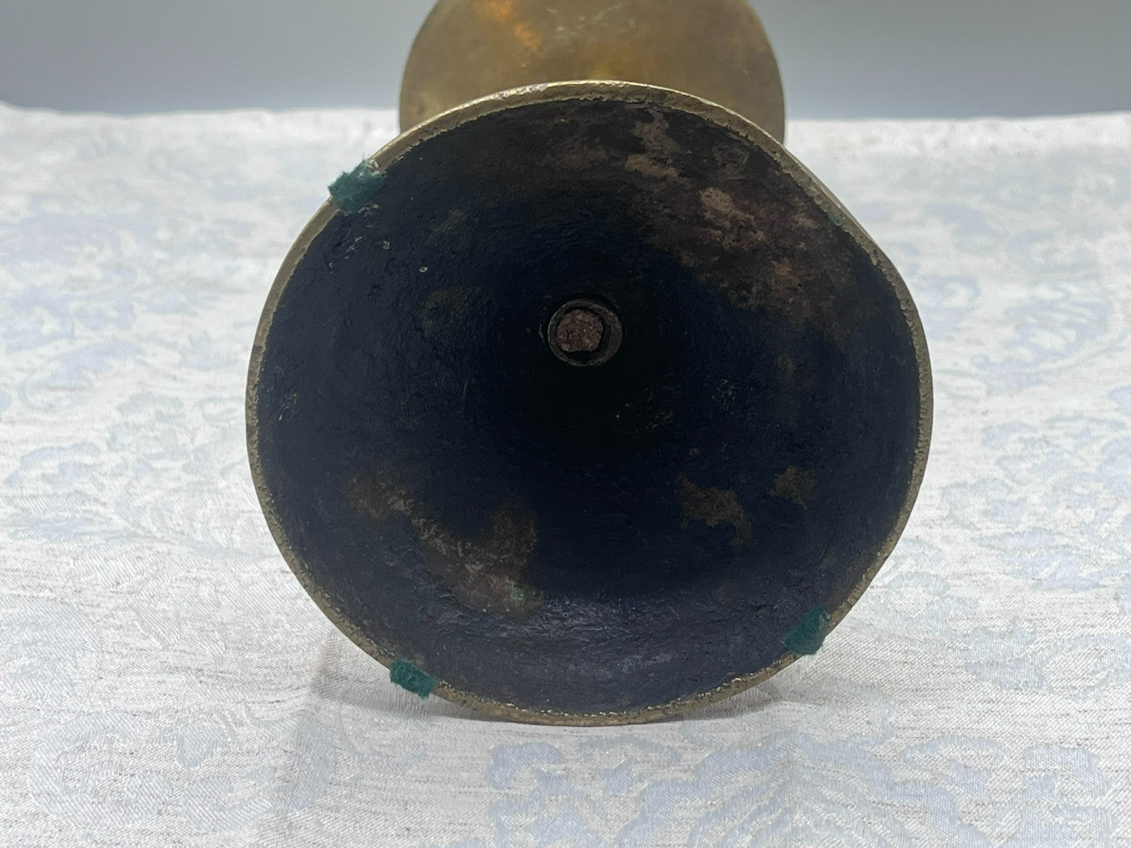 Grosser antiker Kerzenleuchter aus Bronze Altarleuchter Kragenleuchter 2kg