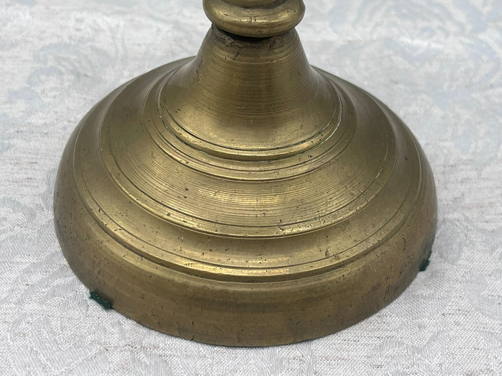 Grosser antiker Kerzenleuchter aus Bronze Altarleuchter Kragenleuchter 2kg