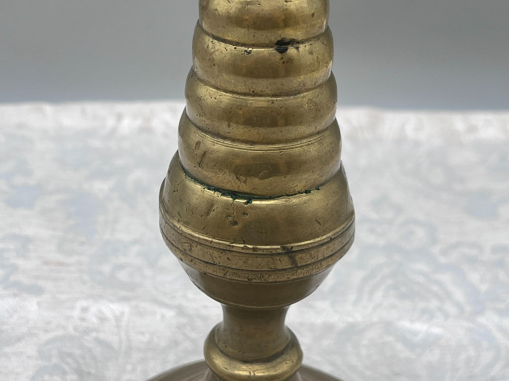 Grosser antiker Kerzenleuchter aus Bronze Altarleuchter Kragenleuchter 2kg