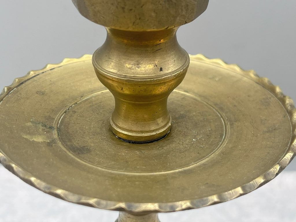 Grosser antiker Kerzenleuchter aus Bronze Altarleuchter Kragenleuchter 2kg