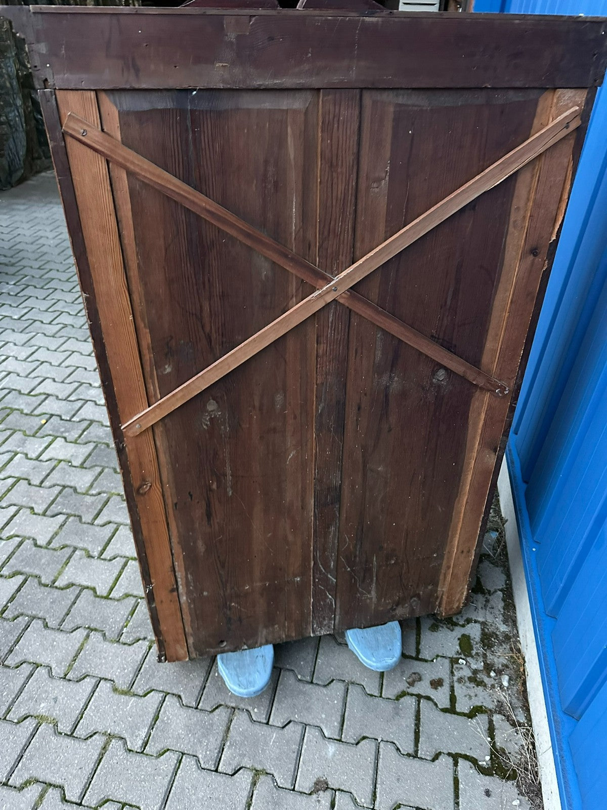 Antike Vitrine um 1860 Mahagoni Louis Philippe Kommode Spät Biedermeier