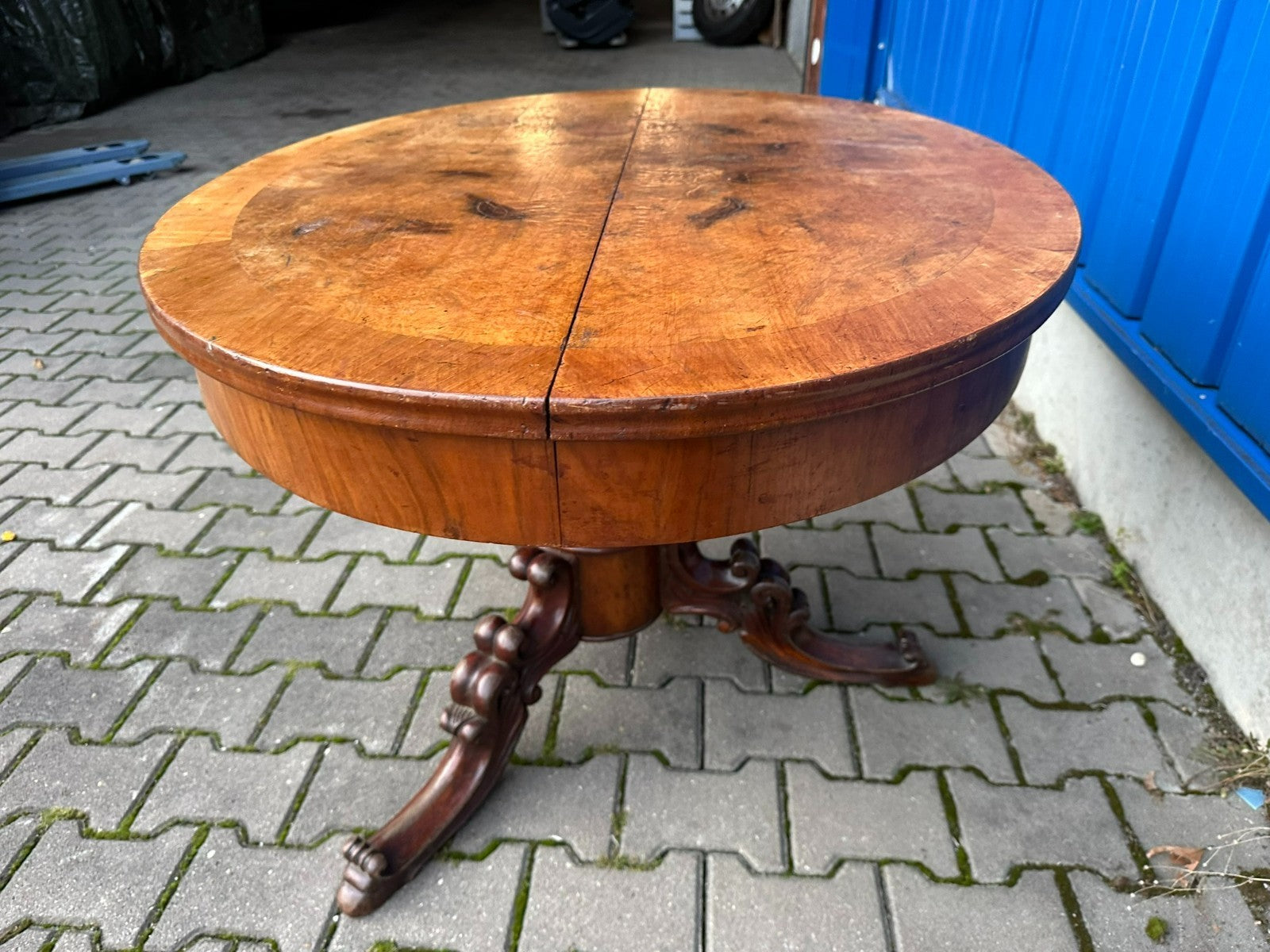 Grosser antiker Salon Tisch Louis Philippe um 1870 Mahagoni