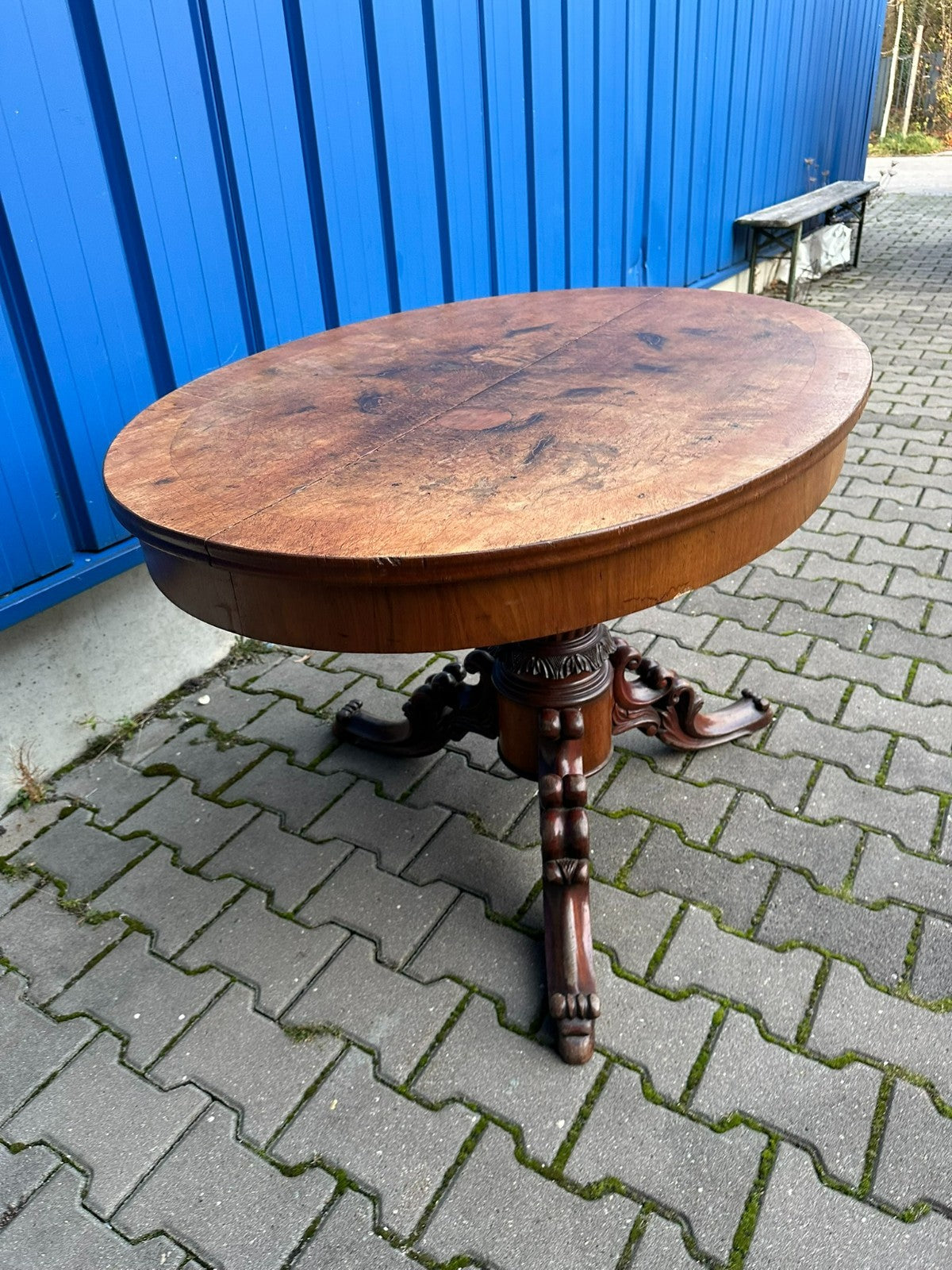 Grosser antiker Salon Tisch Louis Philippe um 1870 Mahagoni