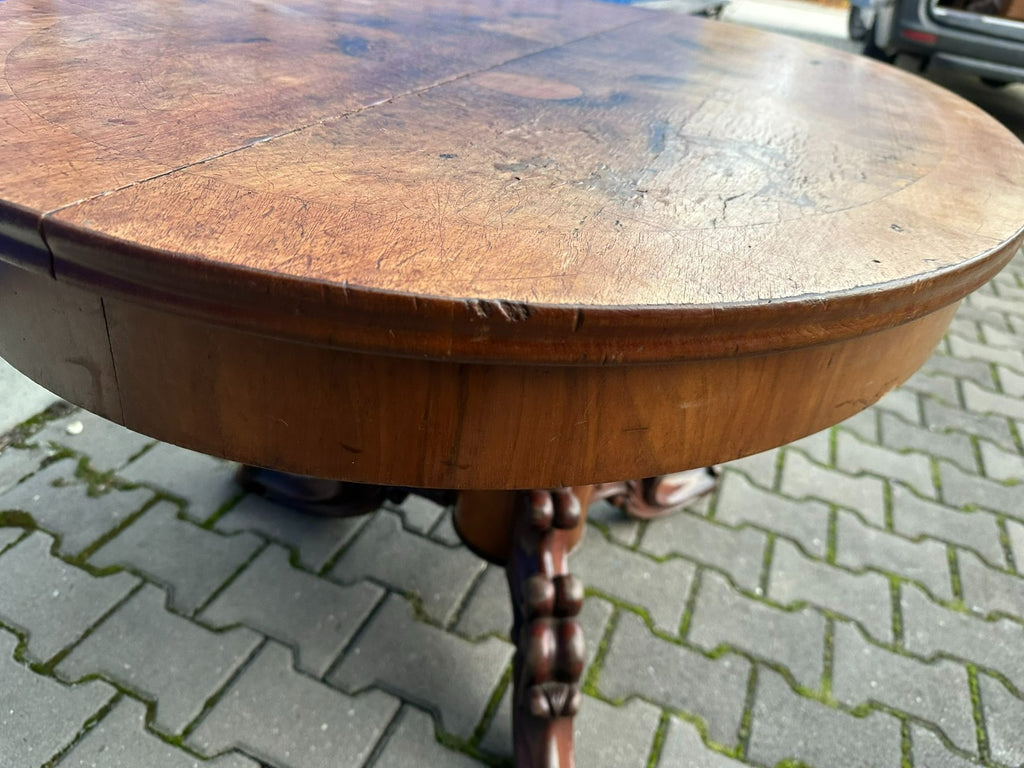 Grosser antiker Salon Tisch Louis Philippe um 1870 Mahagoni