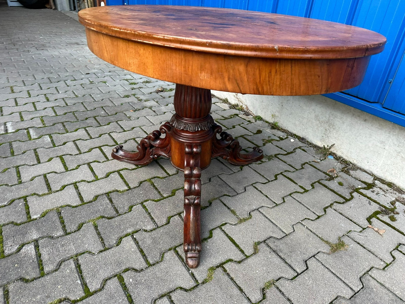 Grosser antiker Salon Tisch Louis Philippe um 1870 Mahagoni