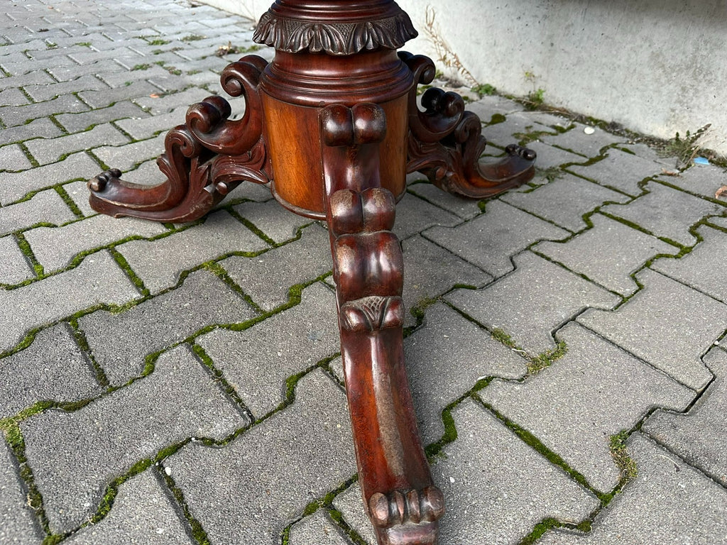 Grosser antiker Salon Tisch Louis Philippe um 1870 Mahagoni