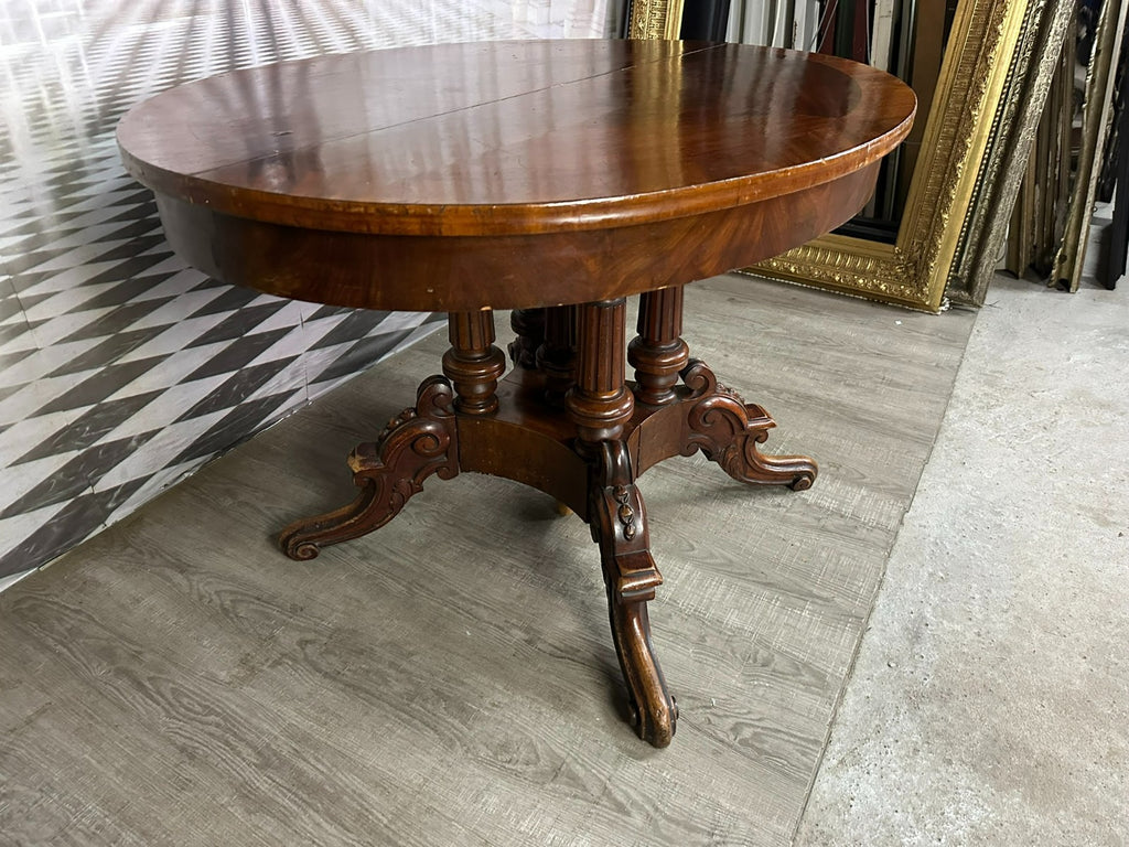 Antiker Louis Philippe Beistelltisch um 1870 Mahagoni Ausziehbar ohne Platten