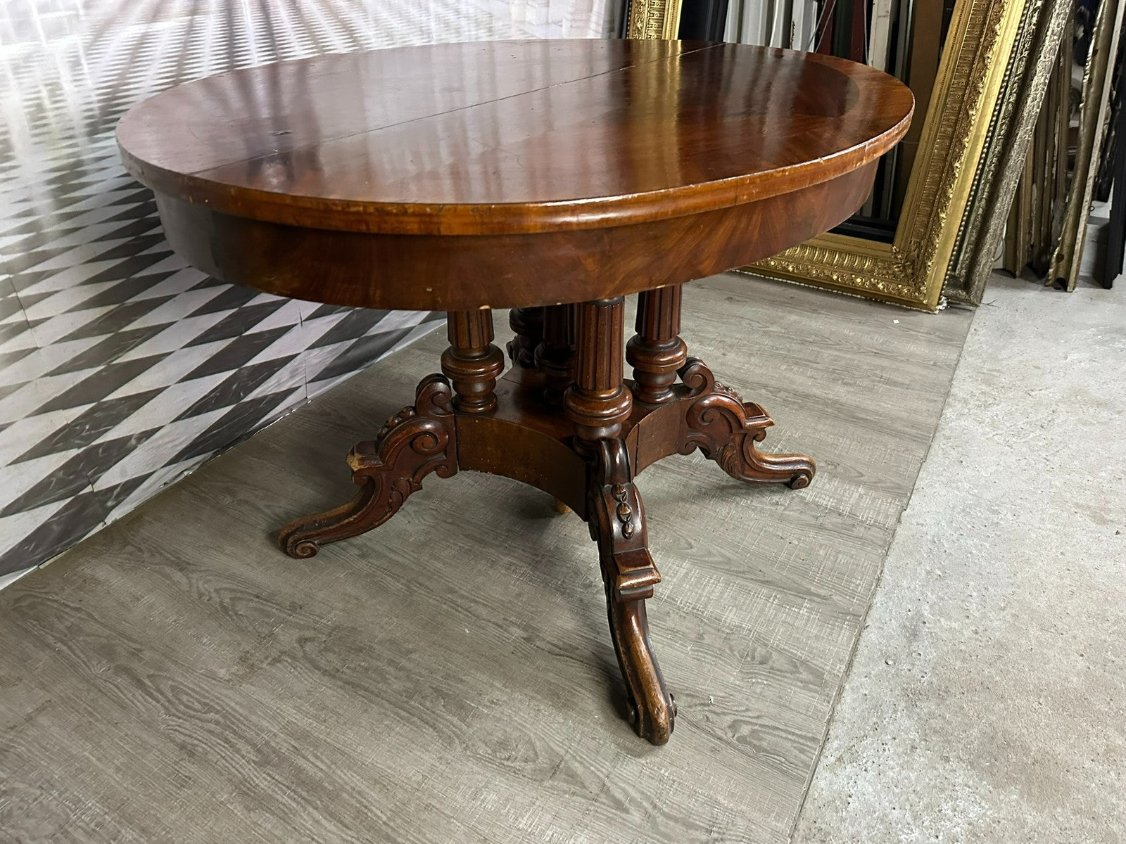 Antiker Louis Philippe Beistelltisch um 1870 Mahagoni Ausziehbar ohne Platten