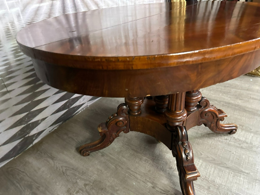Antiker Louis Philippe Beistelltisch um 1870 Mahagoni Ausziehbar ohne Platten