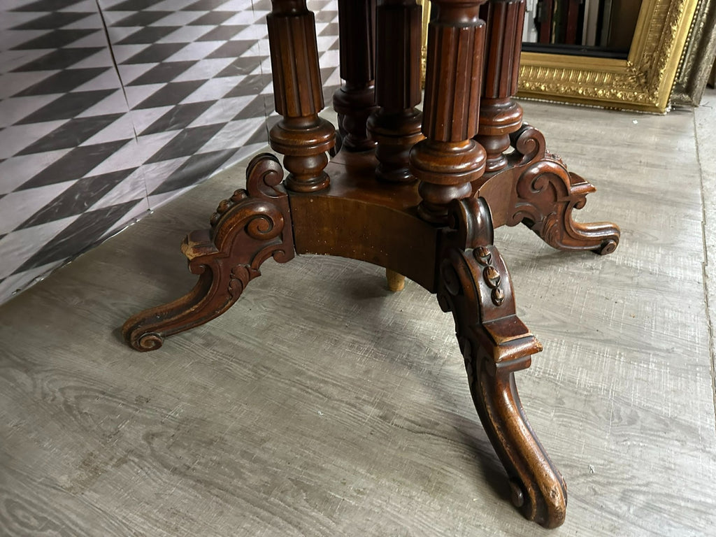 Antiker Louis Philippe Beistelltisch um 1870 Mahagoni Ausziehbar ohne Platten