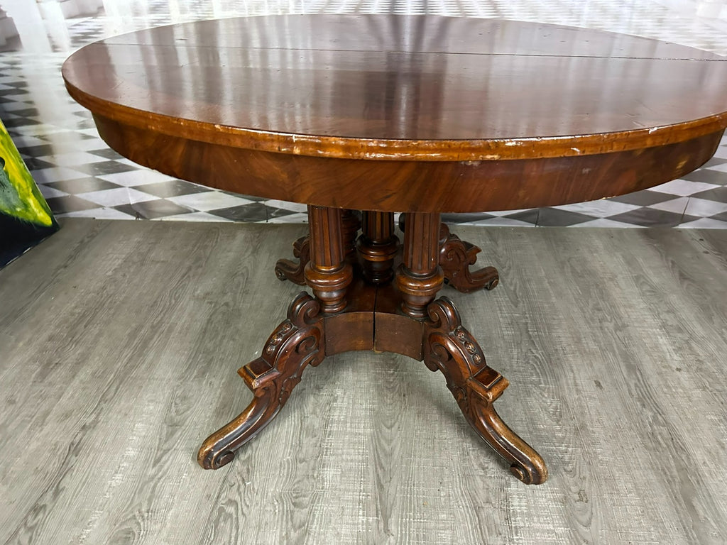Antiker Louis Philippe Beistelltisch um 1870 Mahagoni Ausziehbar ohne Platten