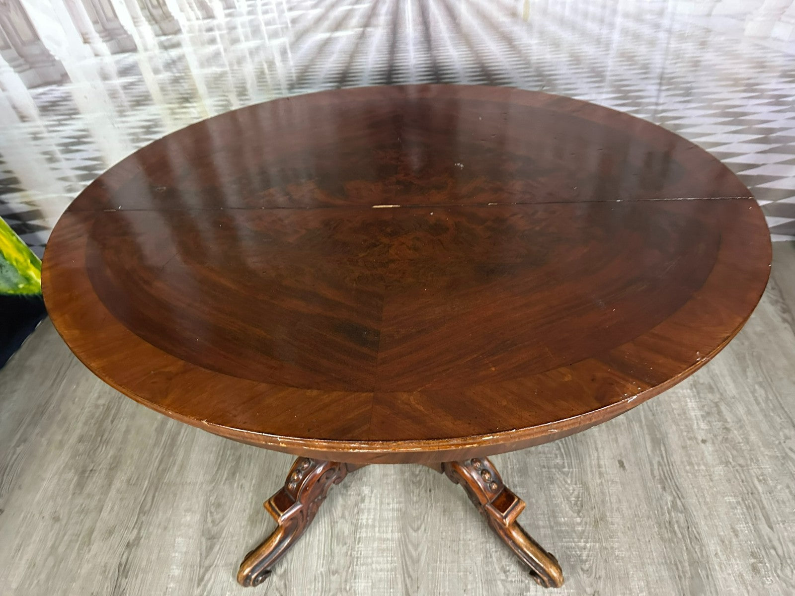 Antiker Louis Philippe Beistelltisch um 1870 Mahagoni Ausziehbar ohne Platten