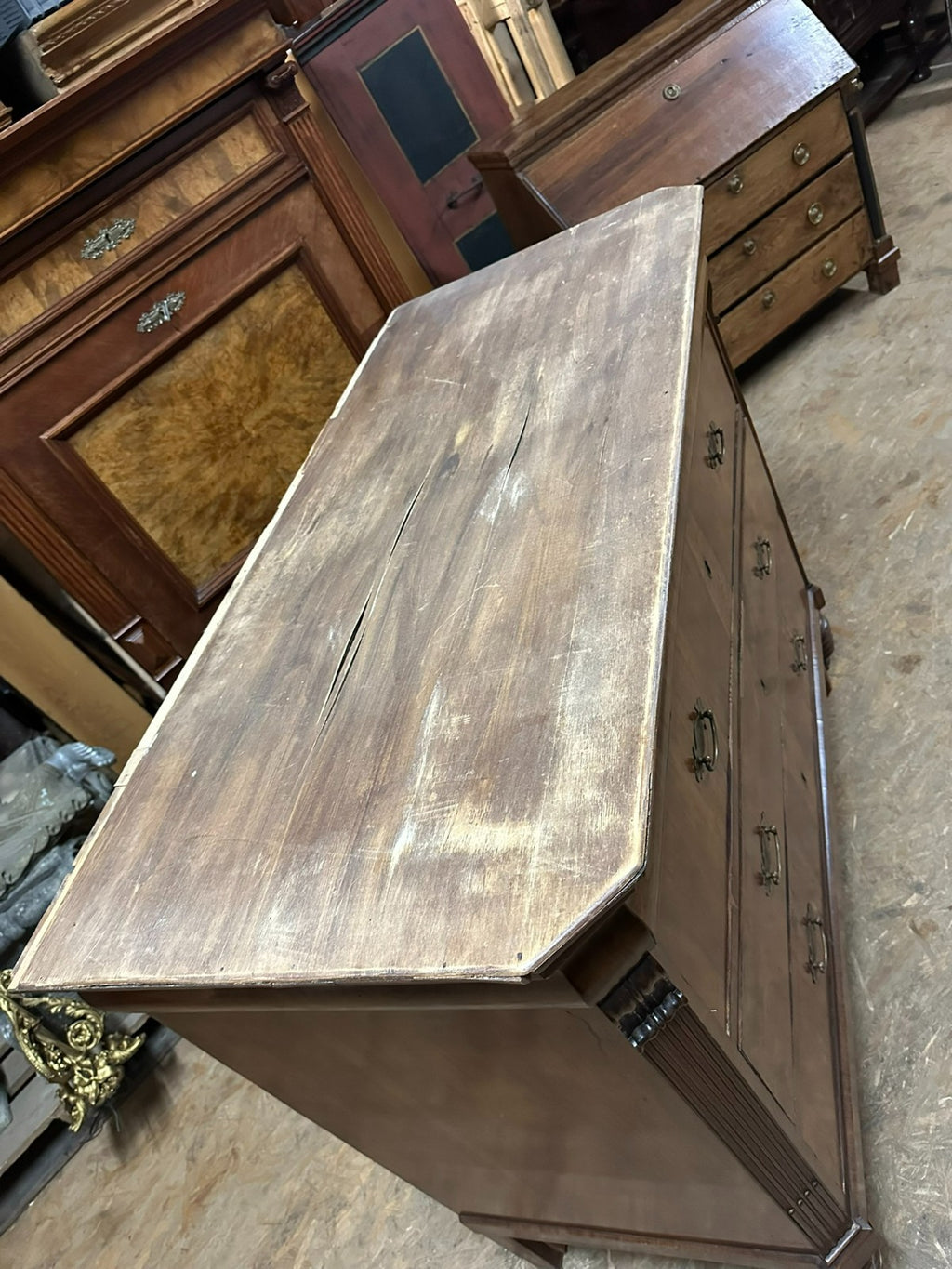 Antike Neo Renaissance Kommode Italien Nussbaum Furnier 19 tes Jhdt
