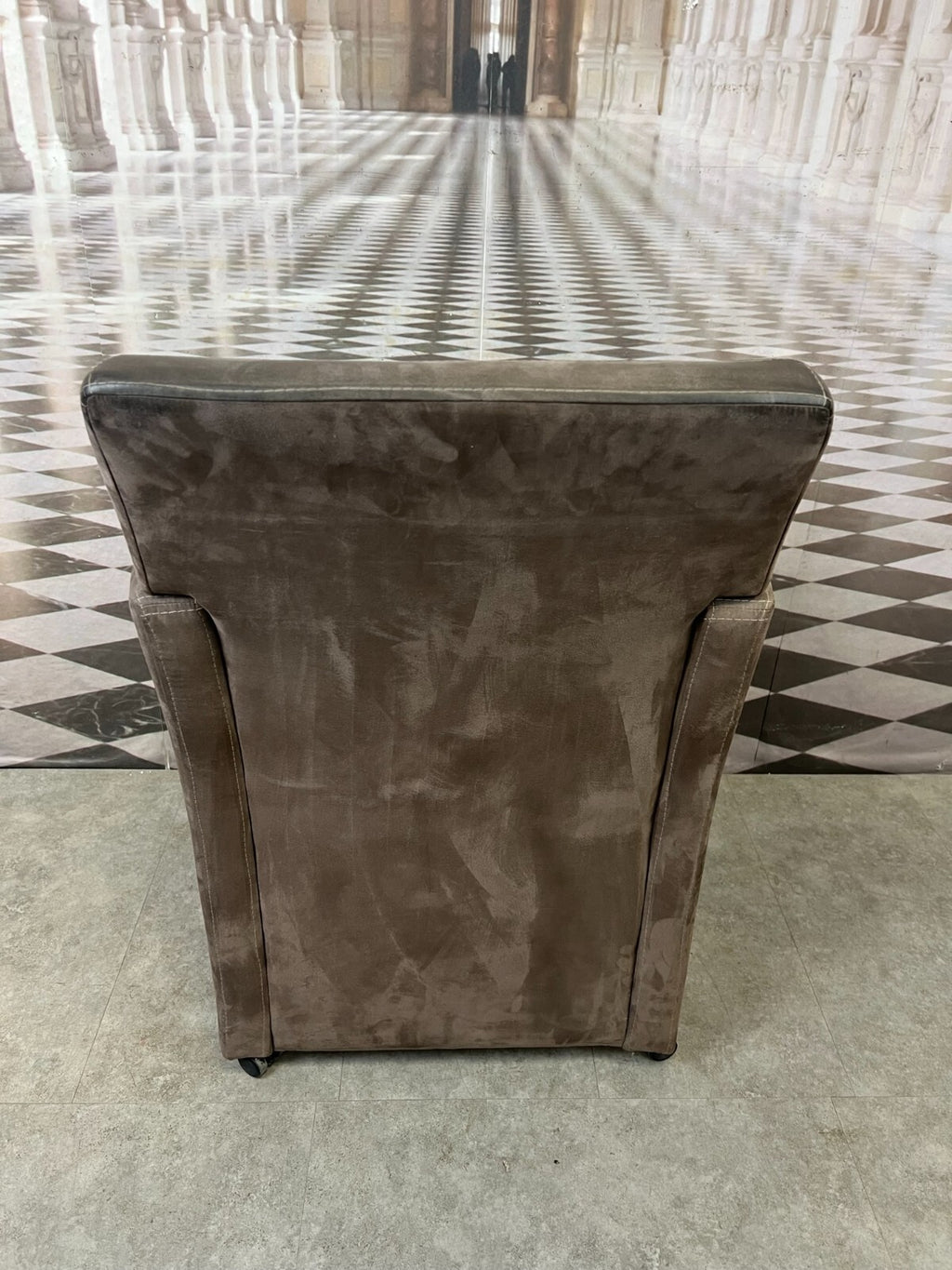 Vintage Sessel aus Leder auf Rollen Clubsessel